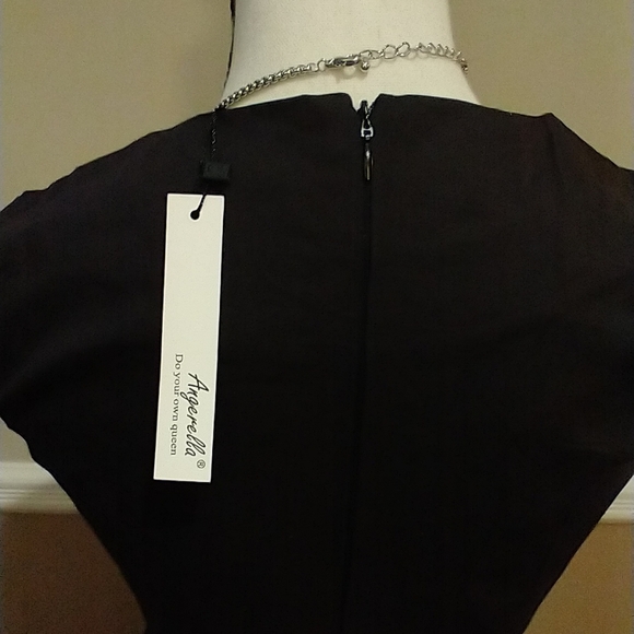 NWT. WOMEN'S COTTON BLACK DRESS. SMALL. FLARED. - Picture 5 of 5